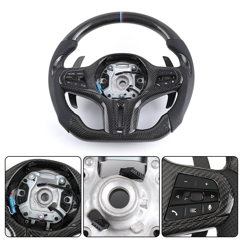 M Sport Carbon Fiber Ergonomic Design Car Steering Wheel for BMW F10 F30 F01 X5 F15 E70 F32 E90 E92 E60 E46 F20 G30 G20 M5 M3 M6