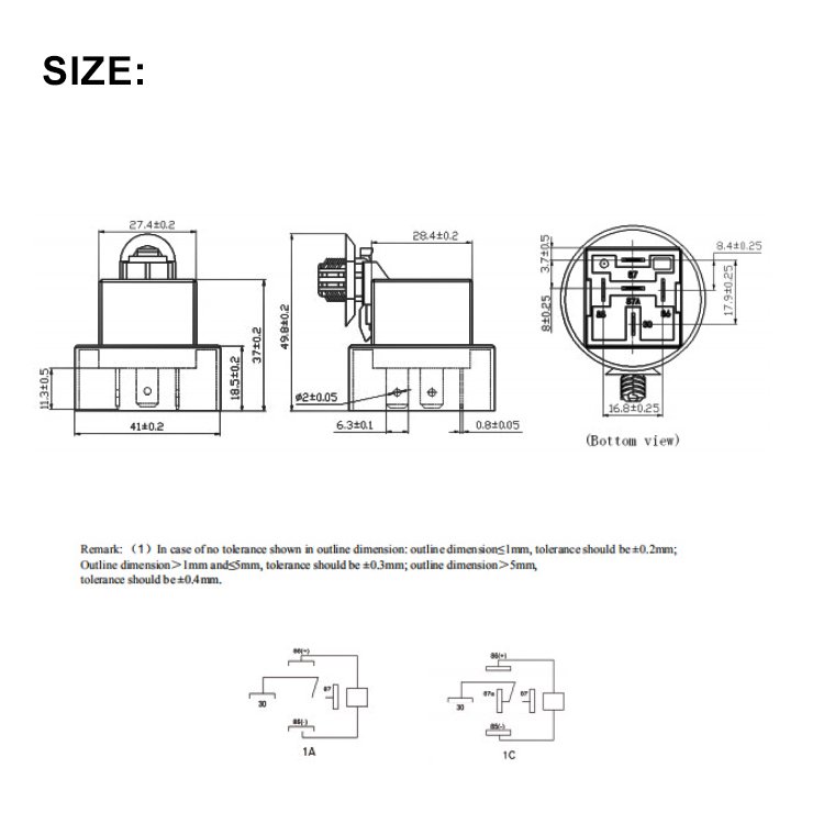 CHSKY 12V 4-pin / 5-pin 40A Waterproof Automotive Relay Transparent Round Case Double Contact Relay with Light