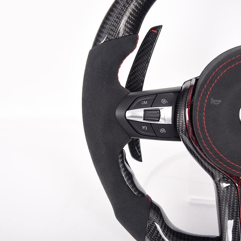 Custom Alcantar Racing Wheel Car Forged Carbon Fiber Steering Wheel For Bmw 530 528 540 740