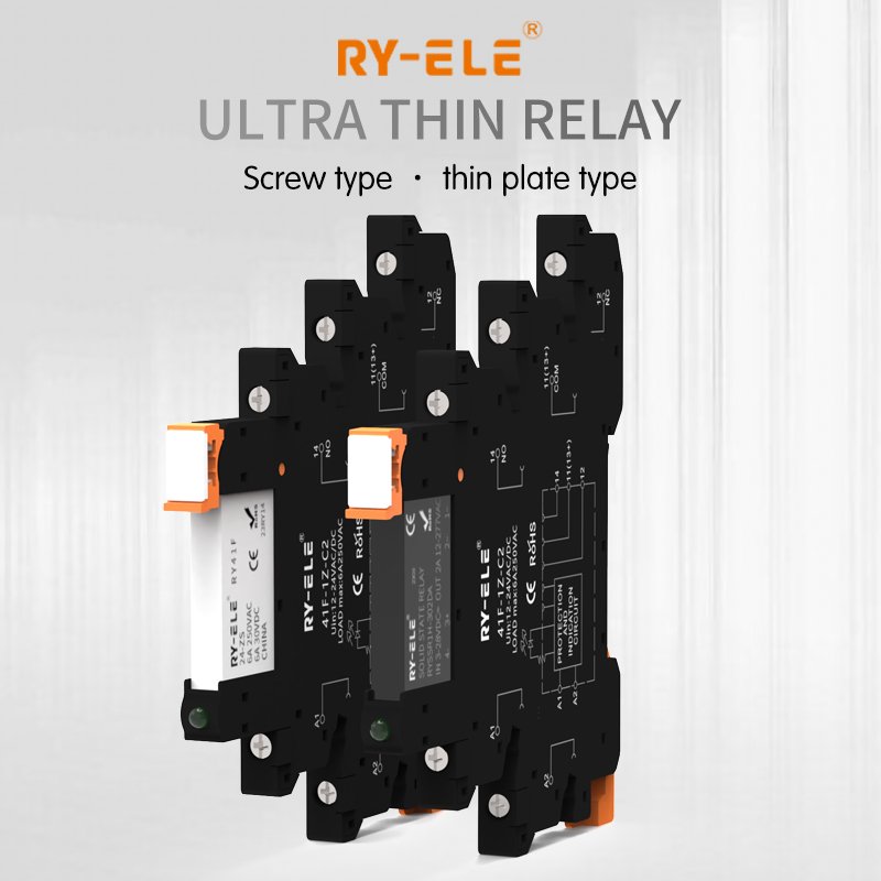 Miniature 41F-1Z-C2-1 Electromagnetic Relay Socket 6.22mm Thick Din-Rail PLC Slim For General Purpose Use RTS Main Screw