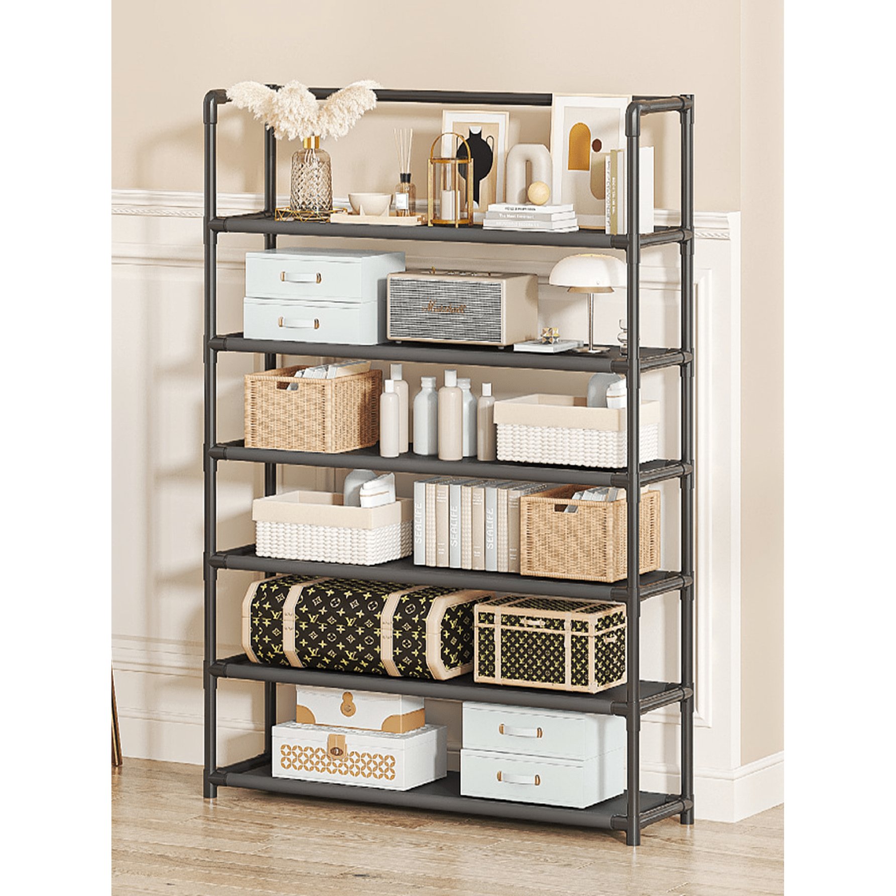 6 Tier Reinforced Simple Shoe Rack, Shoe Organizer Shoe Rack, Clothes Organizer, Shoe Rack, Shoe Box, Multifunctional Storage or