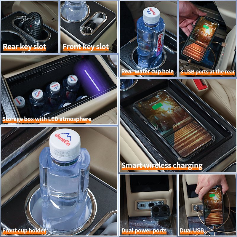 Commercial Vehicle Can Be Wholesale and Customized Middle Row Armrest Box Central Console Storage Box USB Charging