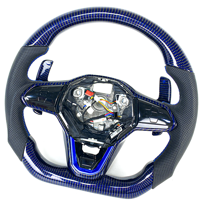 Factory hot sale car interior accessories carbon fiber steering wheel for Volkswagen Golf 8 MK8