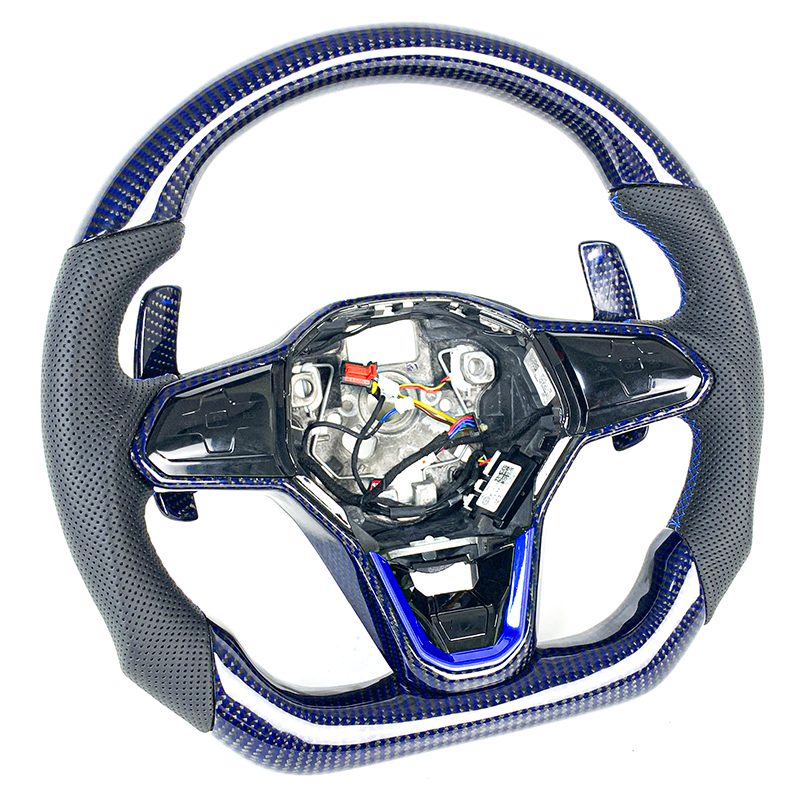 Factory hot sale car interior accessories carbon fiber steering wheel for Volkswagen Golf 8 MK8