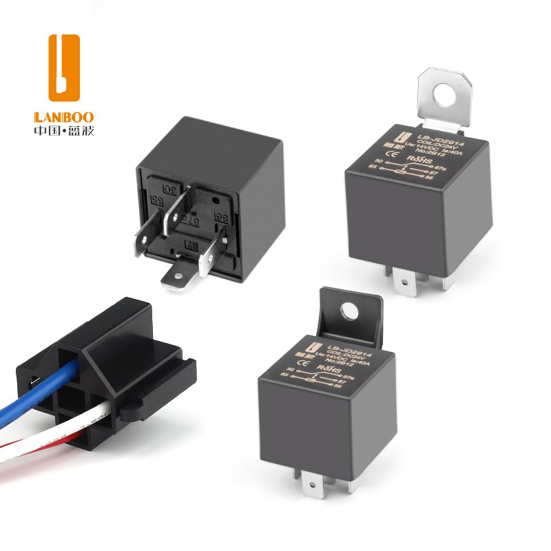 LANBOO 80A Automotive Relay 12V24V Integrated 4/5 Foot Waterproof, Oilproof and Dustproof Car Motorbike Universal