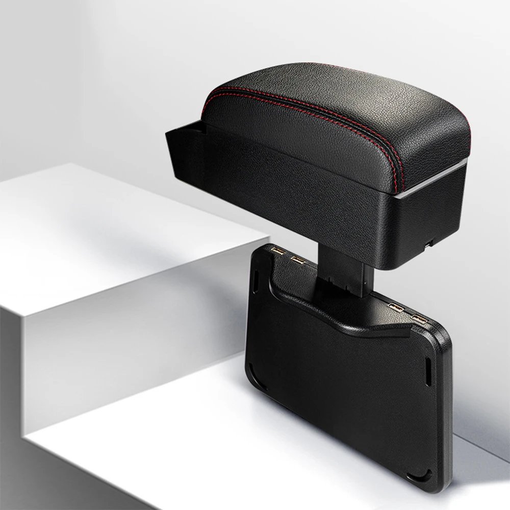 Universal Car Armrest Box with Wireless Car Charger Adjustable Height Center Console Armrest Extender Support Elbow Rest Pad
