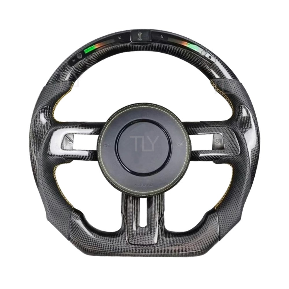 Custom LED Shift Light Racing Real Carbon fiber Steering Wheel For Ford mustang GT 2020 2018 2019 Car Steering Wheel