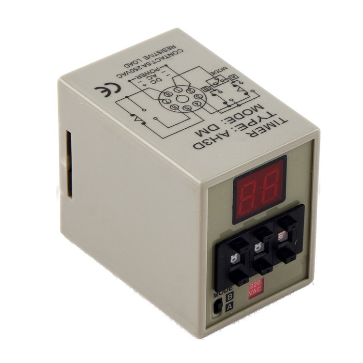 Digital Timer with 8 Pin Base, AH3D, 240 VAC Made in China