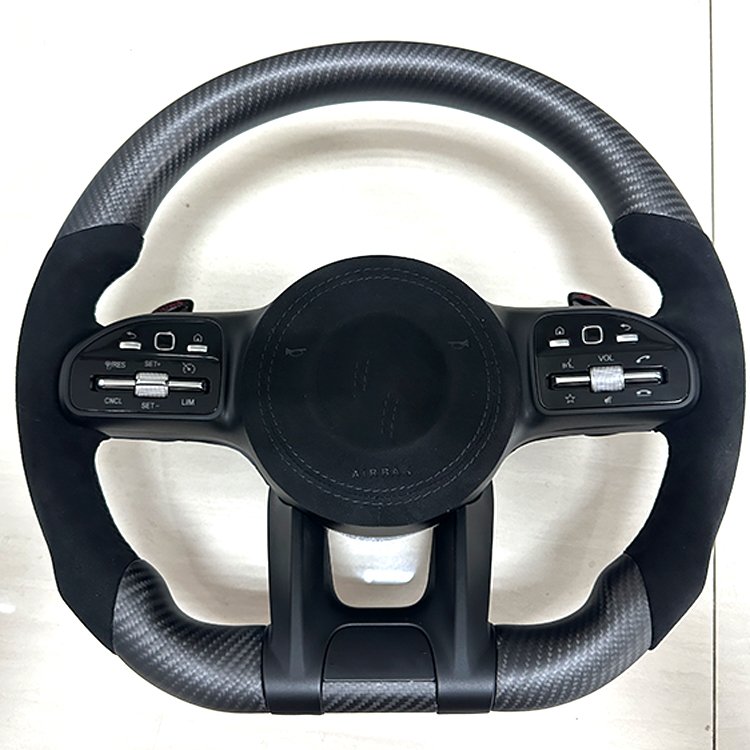 Customized steering wheel For Mercedes-Benz W177 W213 W204 W205 W211 C257 AMG GT GLE CLA LED Carbon Fiber Steering Wheel