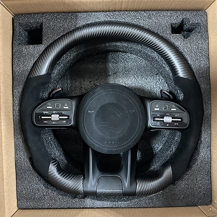 Customized steering wheel For Mercedes-Benz W177 W213 W204 W205 W211 C257 AMG GT GLE CLA LED Carbon Fiber Steering Wheel