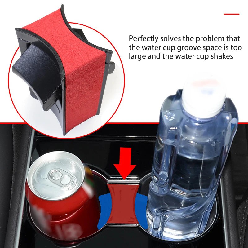 Car Water Cup Holder Slot Slip Limit Clip Limiter Insert for Tesla Model 3 Y 2021 2022 Console Interior Trim Decal Accessories