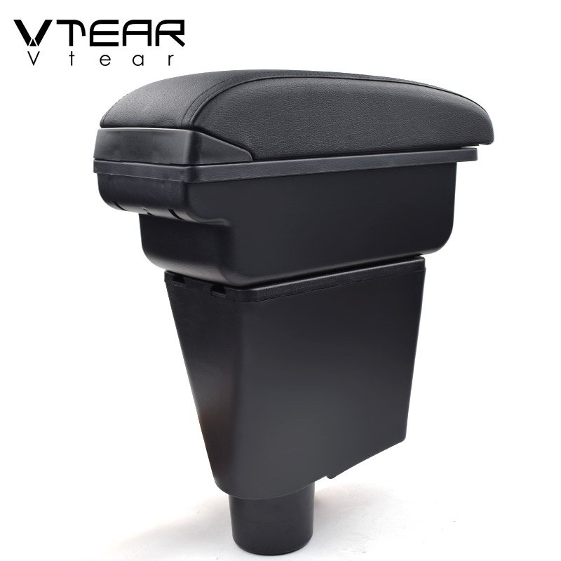 Vtear for Chevrolet Spark Armrest USB Charging Heighten Double Layer Storage Box Central Store Content Arm Rest Car Accessories