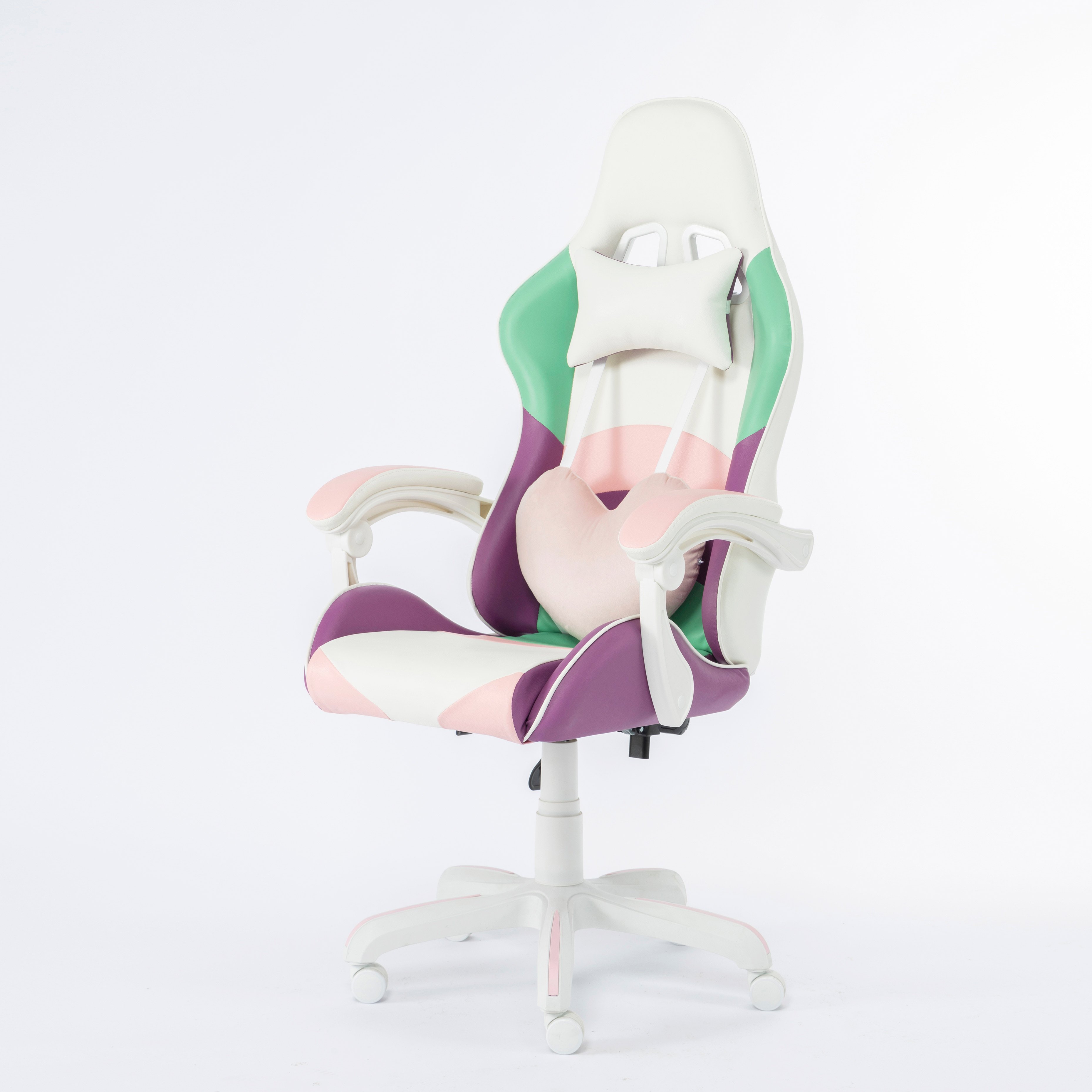 Wholesale Ergonomic PU Leather Chair Height Adjustable Recline PC Girls Armrest Pink Gaming Chairs