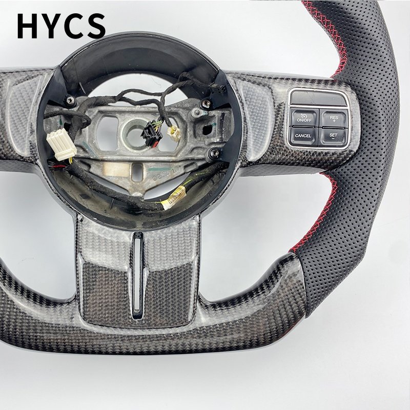 Car interior accessories real carbon fiber steering wheel for Jeep Wrangler Grand Cherokee Compass Freelander Grand Commander