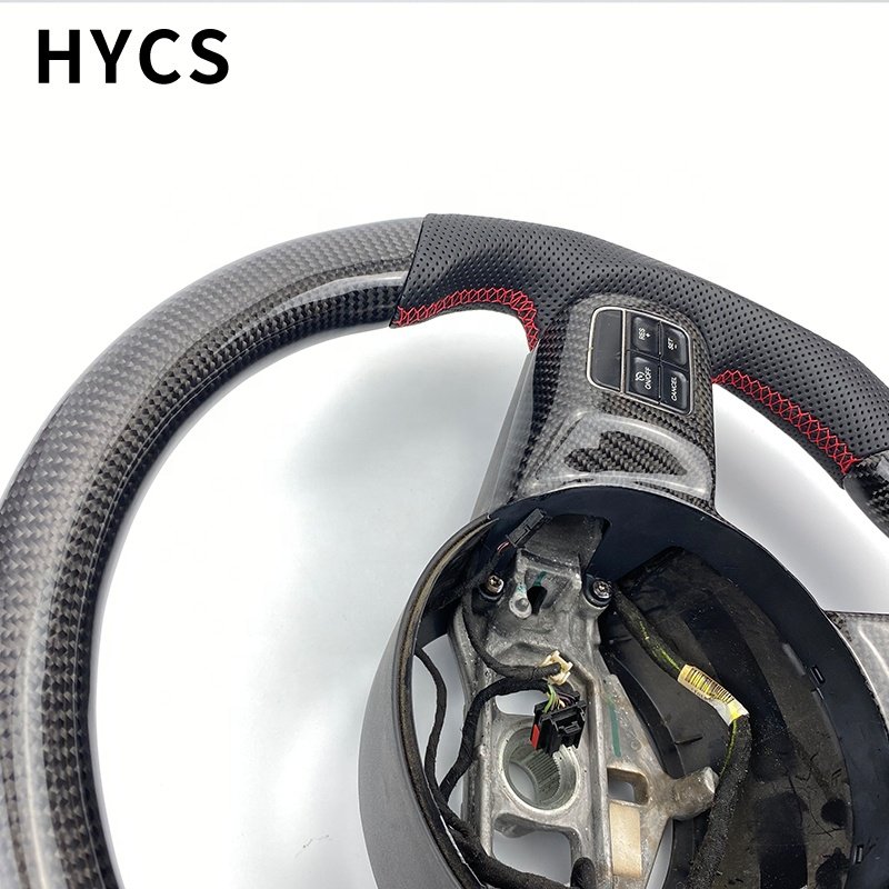 Car interior accessories real carbon fiber steering wheel for Jeep Wrangler Grand Cherokee Compass Freelander Grand Commander