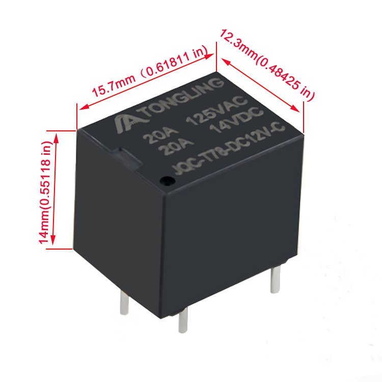TONGLING JQC T78 DC 12V A 4 Pin Miniature Relay Straight Plug Welding For Auto