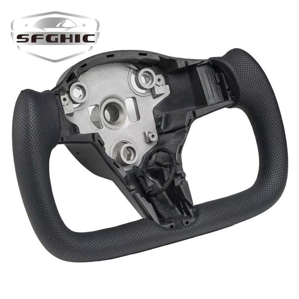 Customized Carbon Fiber Steering Wheel Car Accessories For Tesla Model Y 3 S X 2021-2024 Alcantara Leather Yoke Steering Wheel