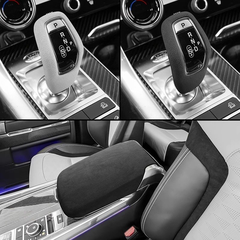 Ushilife Alcantara Fabric Car Central Armrest Box Cover Car Armrest Console Box Cover for Land Rover Range Rover Sport