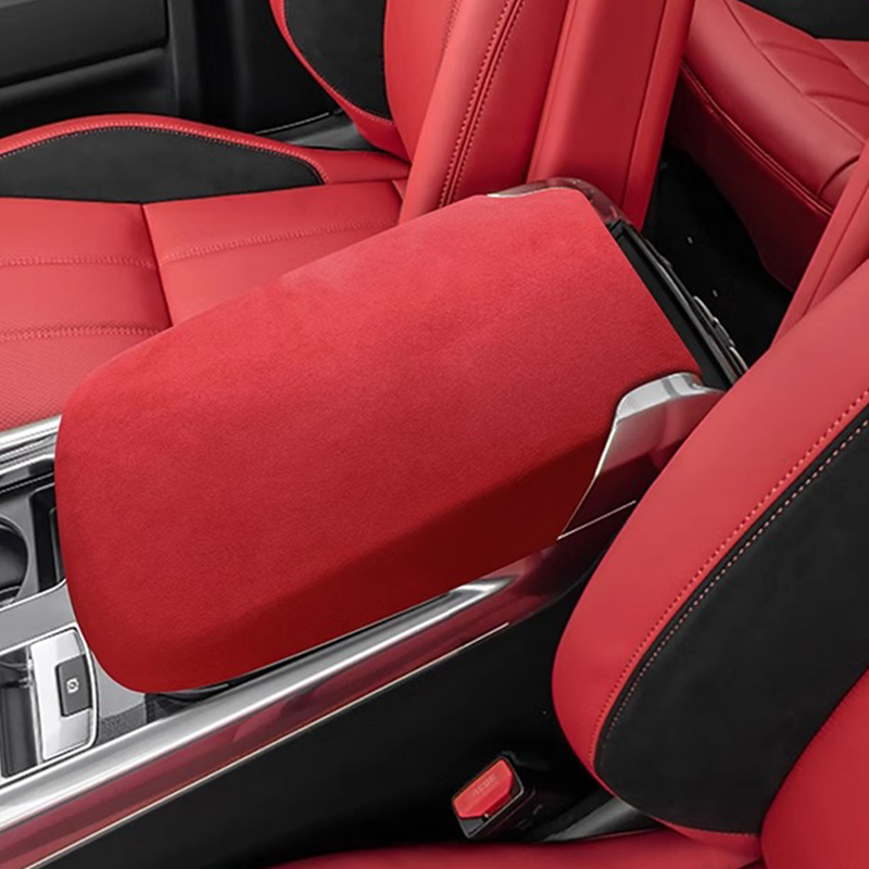 Ushilife Alcantara Fabric Car Central Armrest Box Cover Car Armrest Console Box Cover for Land Rover Range Rover Sport