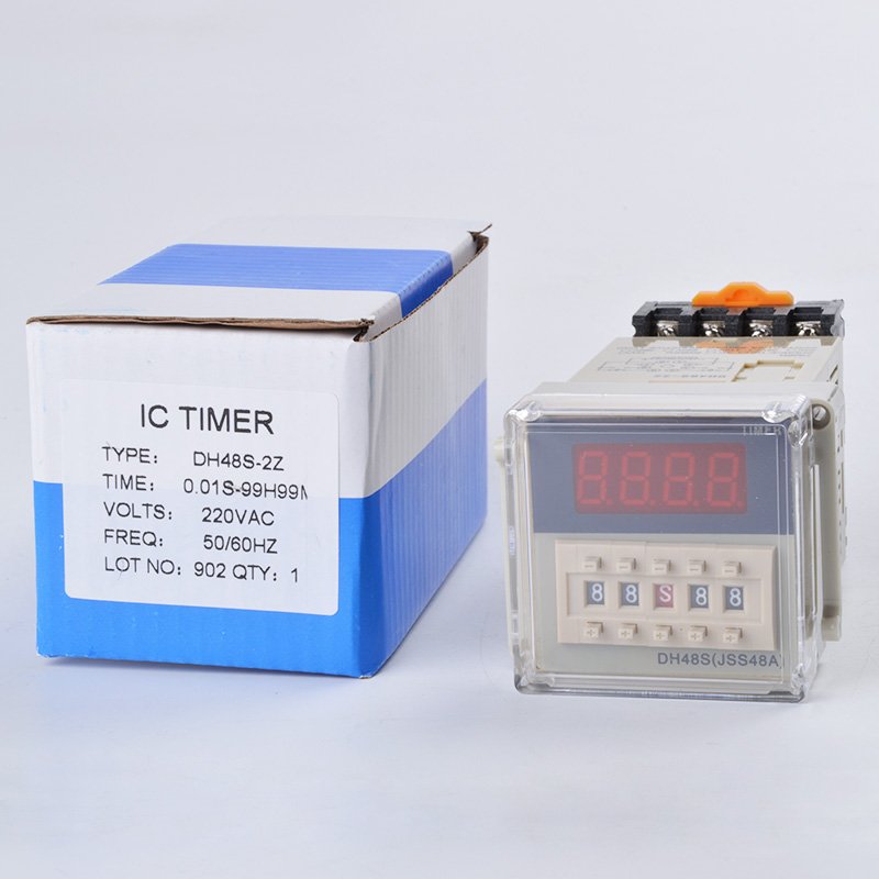 DH48S-2Z 2Z Delay Relay Time Relay with Socket AC110V AC220V DC24V DC12V 8 Pins, Electronic Digital Time Relay