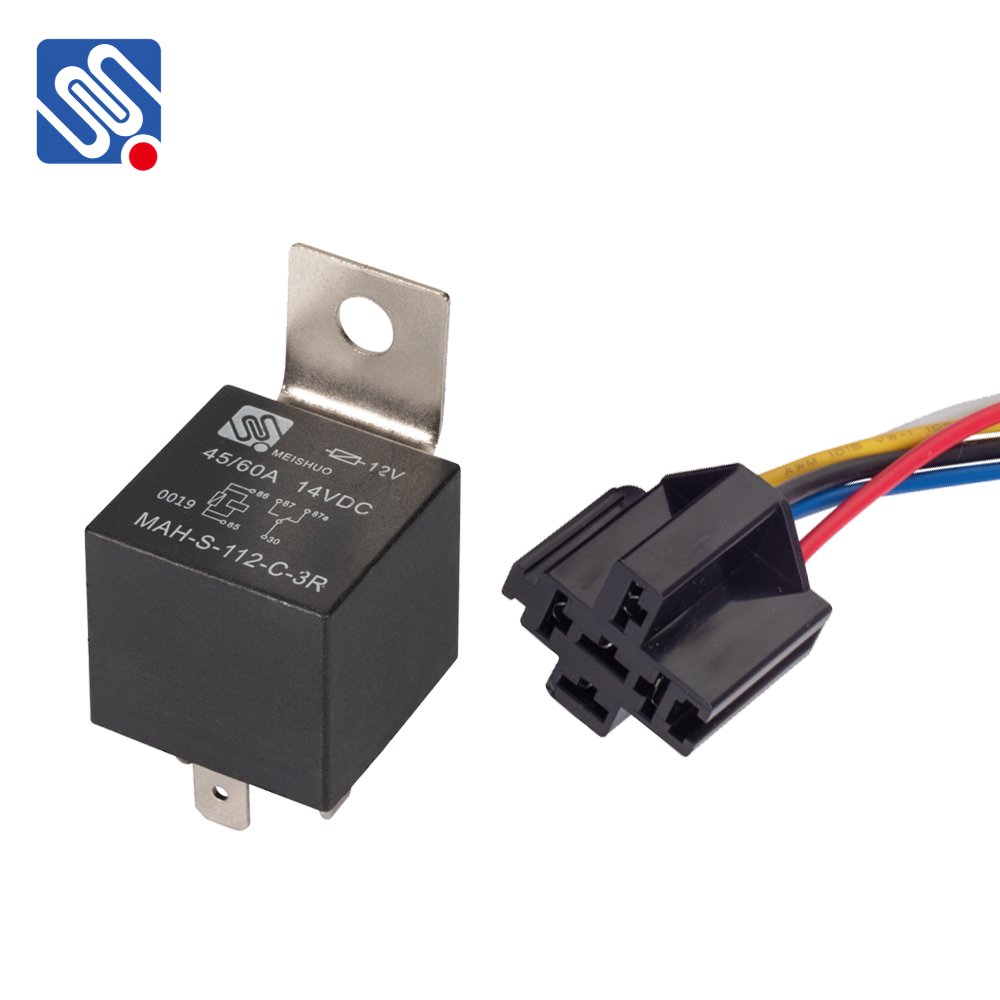 Meishuo MAH 40A 60A DC12V 24V Black Transparent Relay Electrical Relais SPDT 4/5 Pins Auto Power Relay for Car Used
