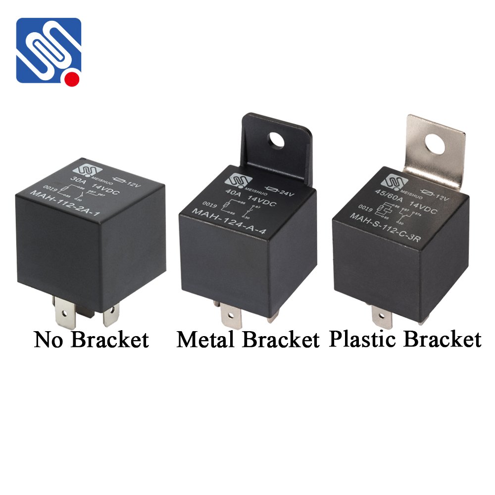 Meishuo MAH 40A 60A DC12V 24V Black Transparent Relay Electrical Relais SPDT 4/5 Pins Auto Power Relay for Car Used