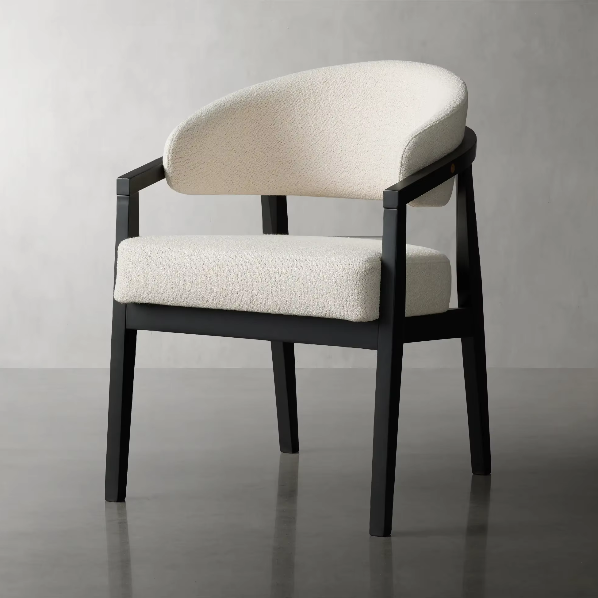Italian Minimalist Ash Wood Dining Chair Designer with Armrests Backrest Chair Nordic Chair
