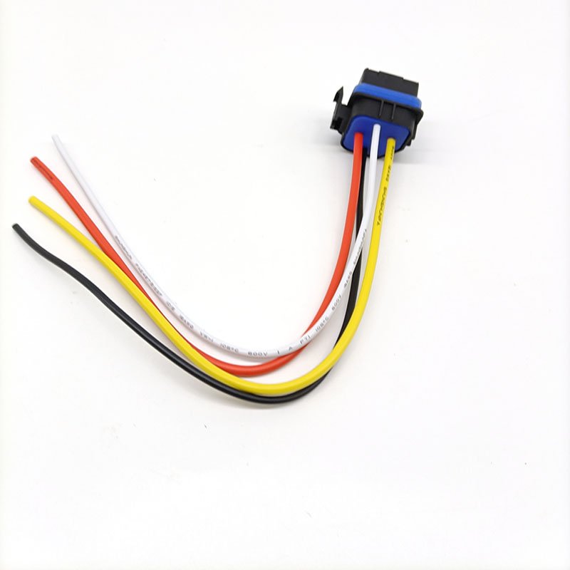 Car Truck Motor Heavy Duty 12V 40A SPST Relay Socket Plug 4Pin 4 Wire Waterproof Wireharness