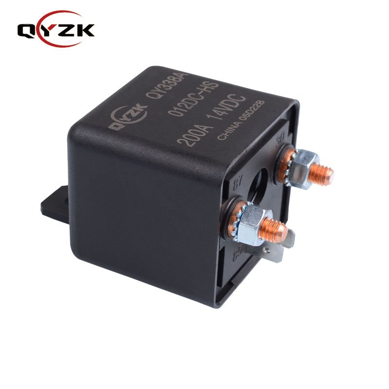 QYZK Load 200Amp 14VDC Relay Coil 12v High Power 4 Pin 200a Dc Car Start Relay for Truck Normally Open Heavy Duty Car