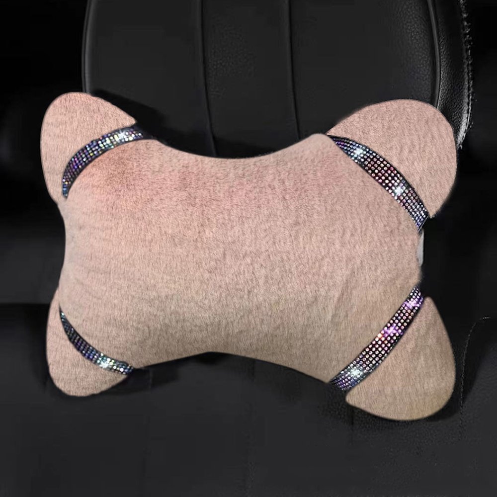 Warm Plush Bling Steering Wheel Cover Pillow Shoulder Handbrake Gear Shift Cover Car Interior Decor Set