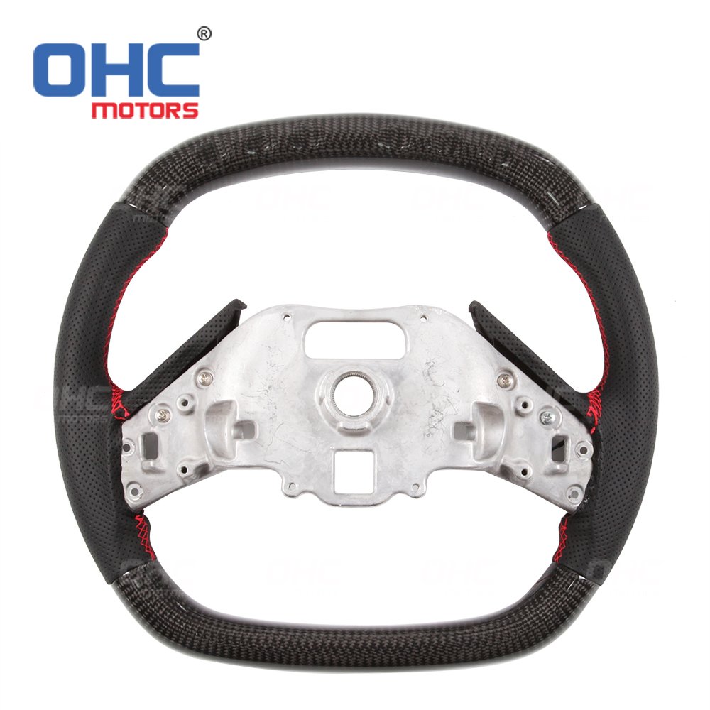 LED Performance Real Carbon Fiber Steering Wheel for Chevrolet Corvette C8 Convertible 2016 2017 2018 2019 2020 2021 2022