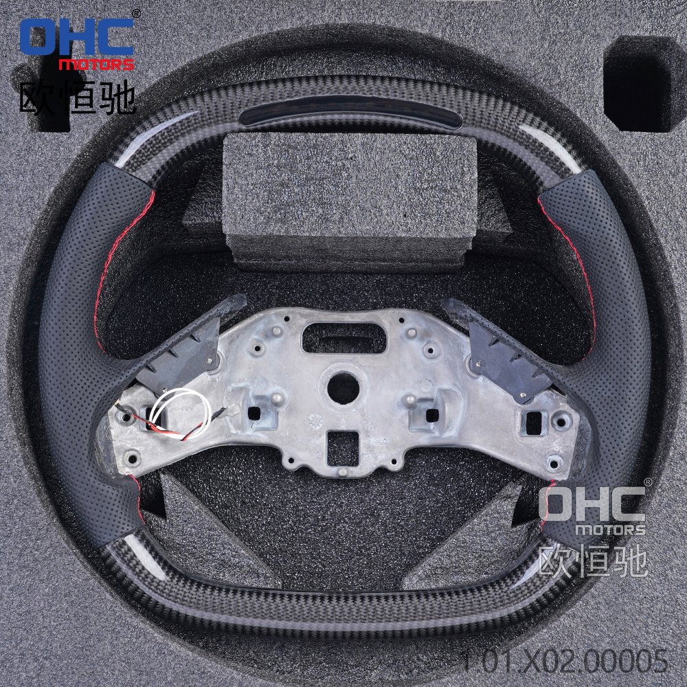 LED Performance Real Carbon Fiber Steering Wheel for Chevrolet Corvette C8 Convertible 2016 2017 2018 2019 2020 2021 2022