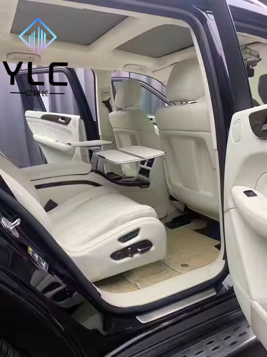 YLC Luxury Interior Electric Rear Seat with Leg Rest Middle Armrest Box with Compressor Refrigerator for GL X164 GLS X166 X167