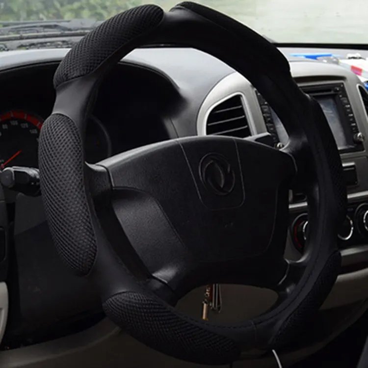 Durable breathable PU leather 38cm car vehicle steering wheel cover