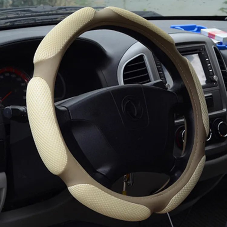 Durable breathable PU leather 38cm car vehicle steering wheel cover
