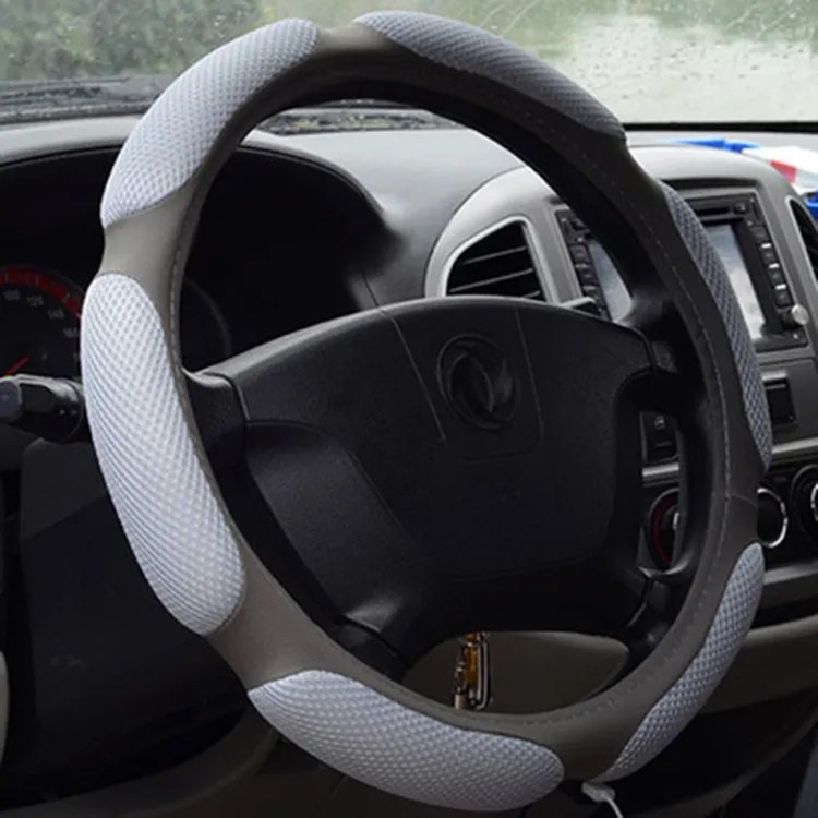 Durable breathable PU leather 38cm car vehicle steering wheel cover