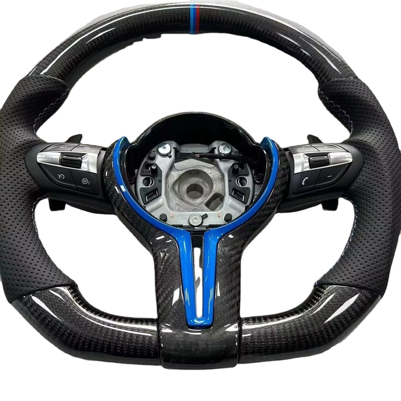Custom Black perforated leather Carbon M Sports steering wheel Custom car parts Carbon fiber steering wheel