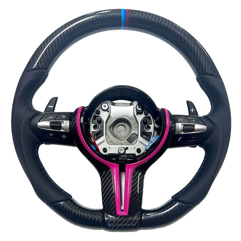 Custom Black perforated leather Carbon M Sports steering wheel Custom car parts Carbon fiber steering wheel