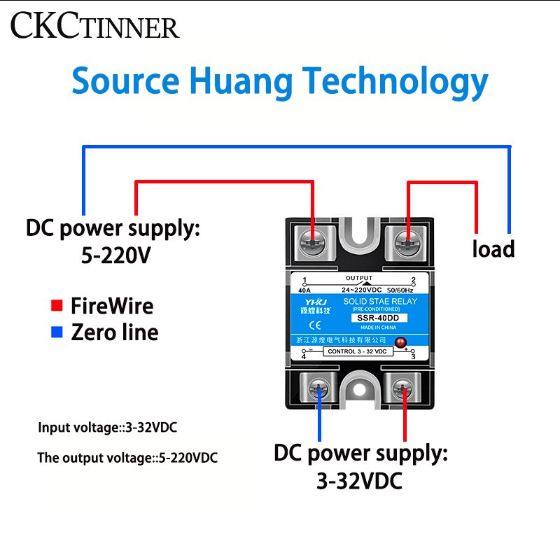 SSR-10DD/25DD/40DD Single Phase Epoxy Low Power Miniature Solid Relay