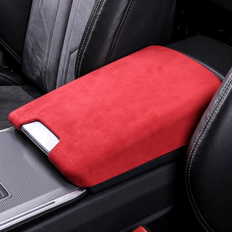 Ushilife Alcantara Car Accessory Car Central Armrest Storage Box Cover for Audi A6 2019 2020 2021 2022 Car Decoration