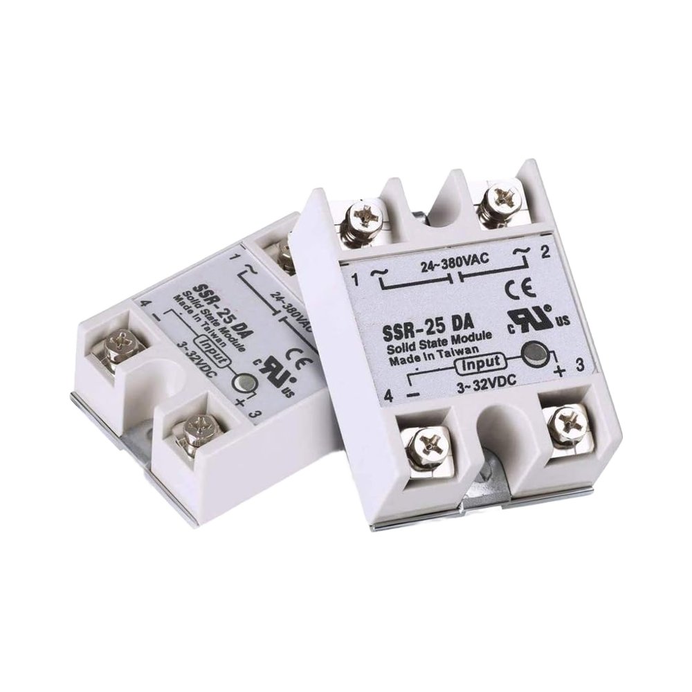 HiLetgo 2pcs SSR-25DA 25A 250V Miniature Solid State Relay Module Auto Relay High Power Contact Load 5V Rated Voltage Sealed