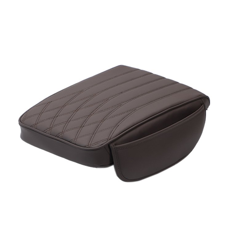 Thickened Armrest Box Cushion with Storage Pocket Universal Central Armrest Box Pillow Protective Cover Car Memory Cotton Pad