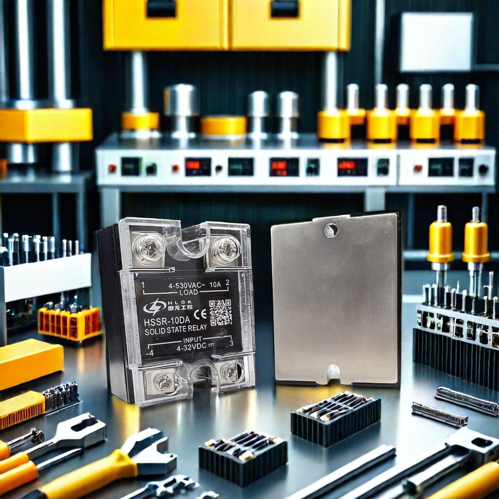 HLGK Single Phase DC Control AC Heat Sink 220V Relay to 3-32VDC SSR Relay-10DA 25DA 40DA 120DA Plastic Cover Solid State Relay