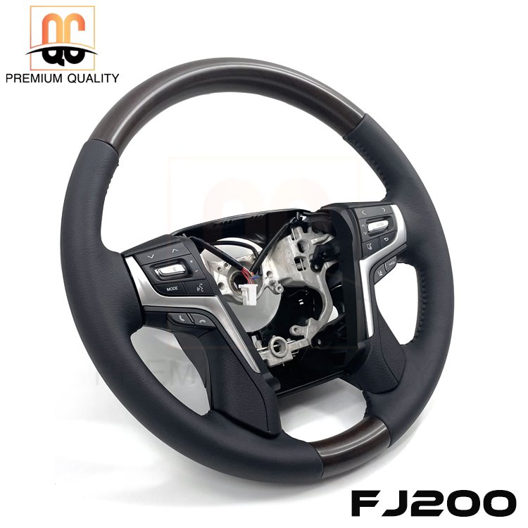 Duabi market hot sell black leather car steering wheel upgrade for Land Cruiser FJ200 LC200 2007-2016