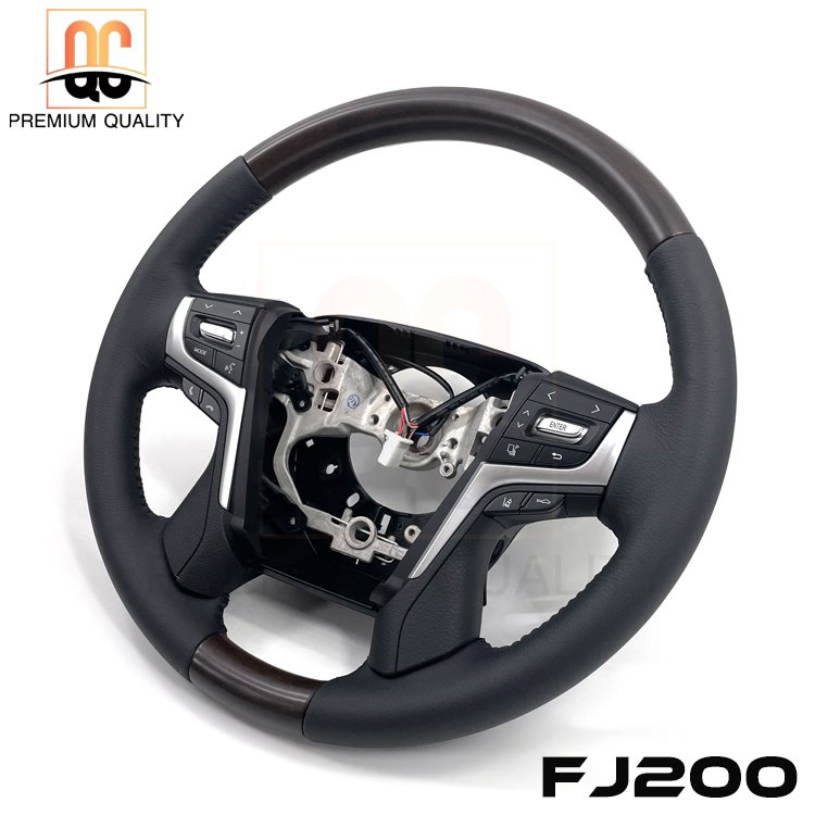 Duabi market hot sell black leather car steering wheel upgrade for Land Cruiser FJ200 LC200 2007-2016
