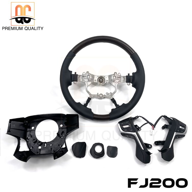 Duabi market hot sell black leather car steering wheel upgrade for Land Cruiser FJ200 LC200 2007-2016