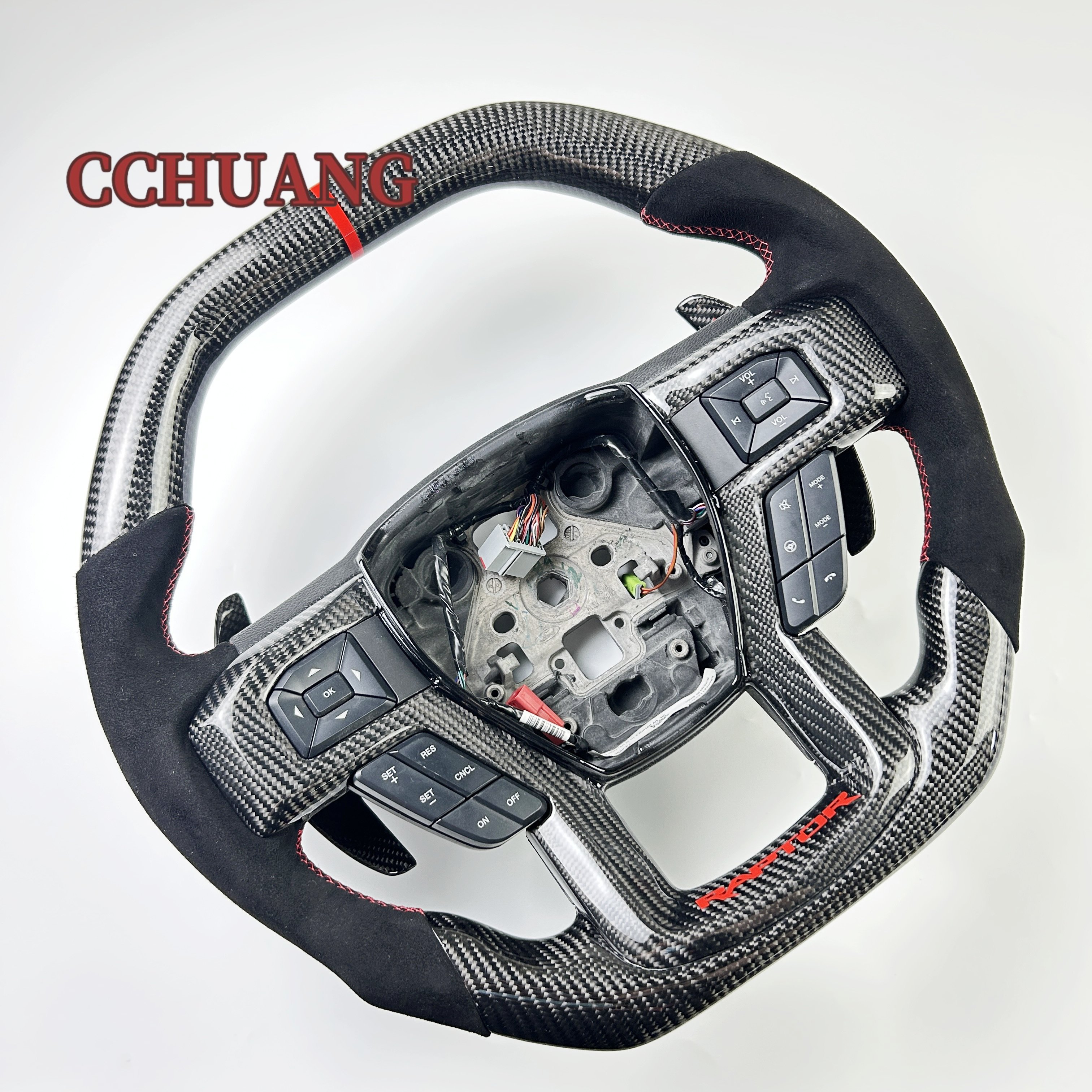Multifunction Carbon Fiber Steering Wheel for Ford F-150Raptor Car Interior Accessory