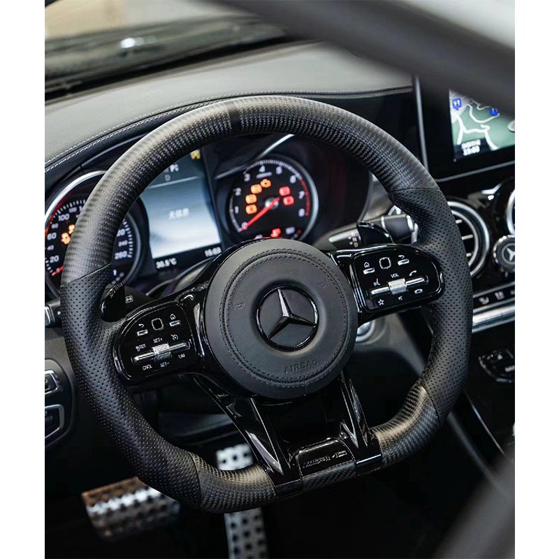 Customized leather style steering wheel for Mercedes-Benz AMG c63 S300 S320 S500 G500 G55 G350 W222 W213 W221 W205 W204 E200 e63