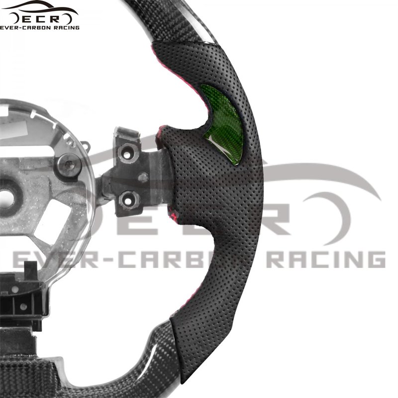 Ever-carbon Racing ECR Hotsell Racing Steering Wheel Carbon Fiber Sports Flat Bottom Red Rpm for Infiniti G37 Sports Carton Box