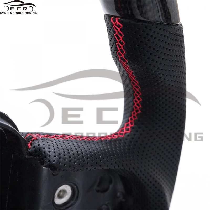 Ever-carbon Racing ECR Hotsell Racing Steering Wheel Carbon Fiber Sports Flat Bottom Red Rpm for Infiniti G37 Sports Carton Box